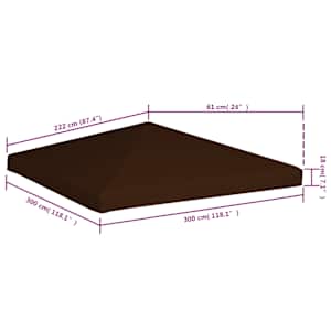 Střecha na altán 310 g/m² 3 x 3 m hnědá - obrázek 6