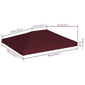 Střecha na altán 310 g/m² 3 x 4 m vínová - obrázek 6