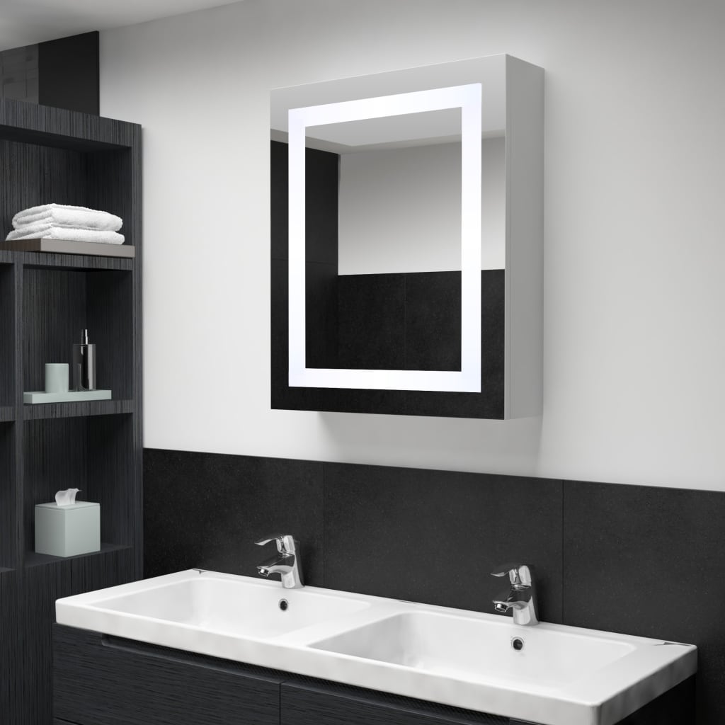 Poza vidaXL Dulap de baie cu oglinda si LED-uri, 50 x 13 x 70 cm