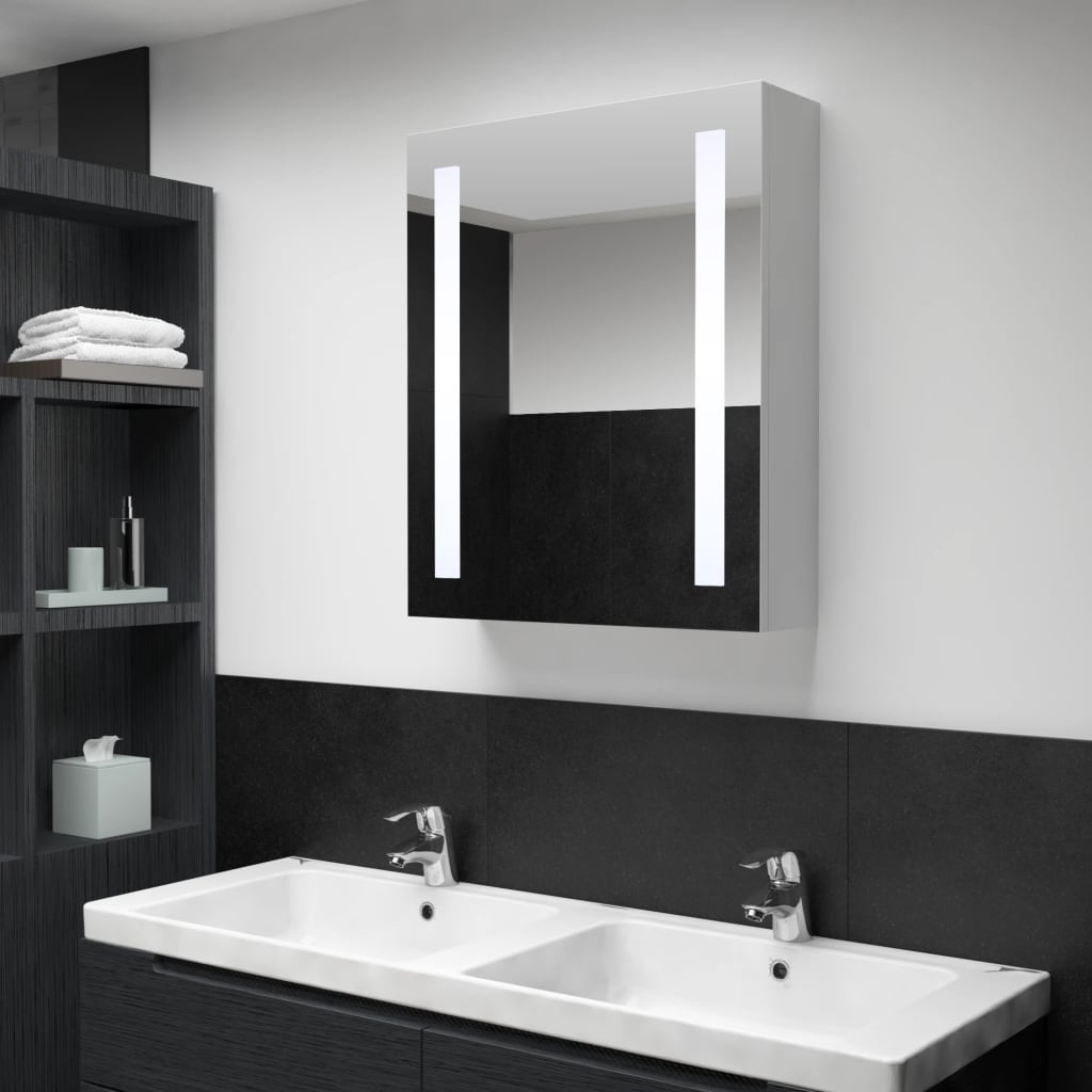 vidaXL Dulap de baie cu oglindă și LED-uri, 50 x 13 x 70 cm vidaXL