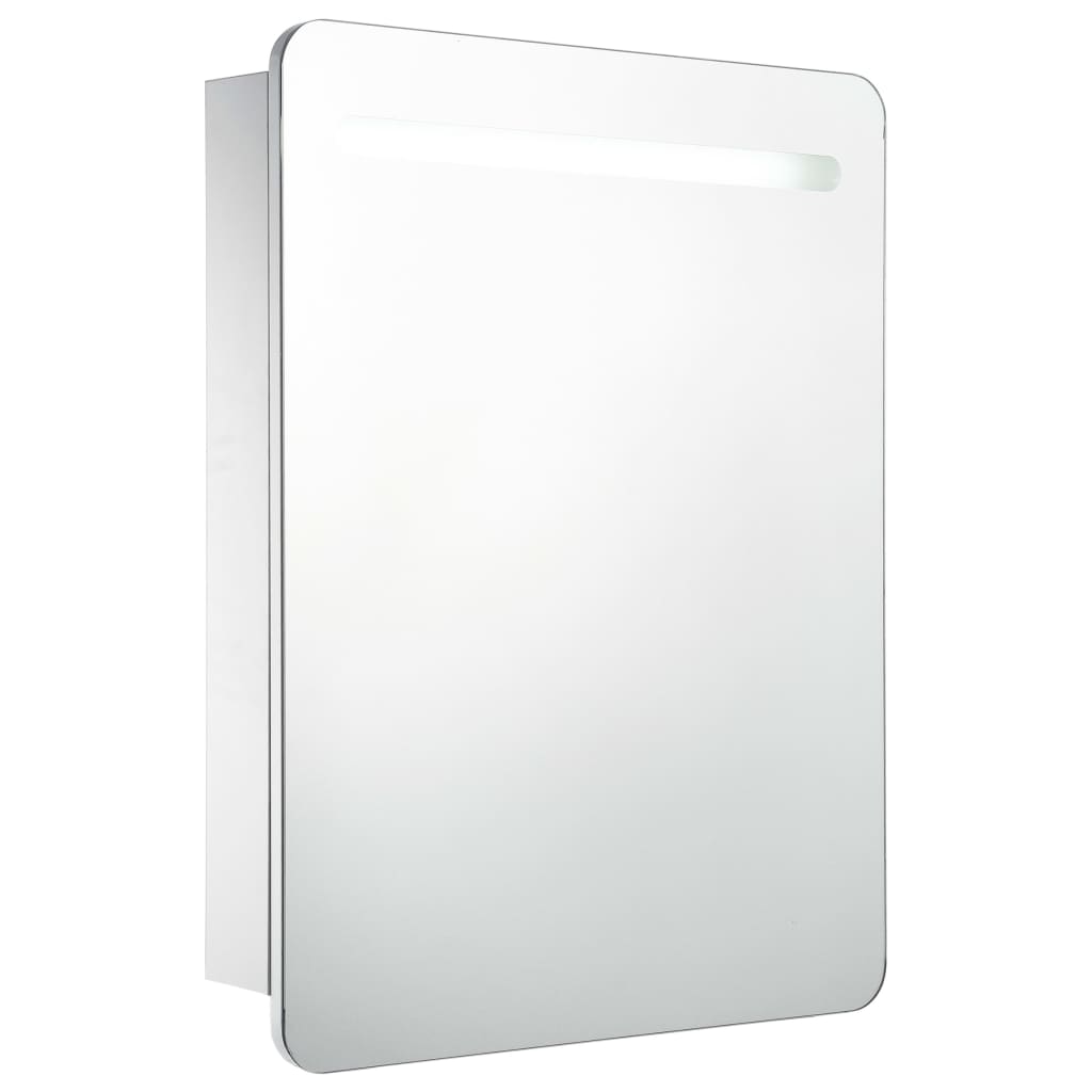 Armoire de salle de bain à miroir LED 60x11x80 cm