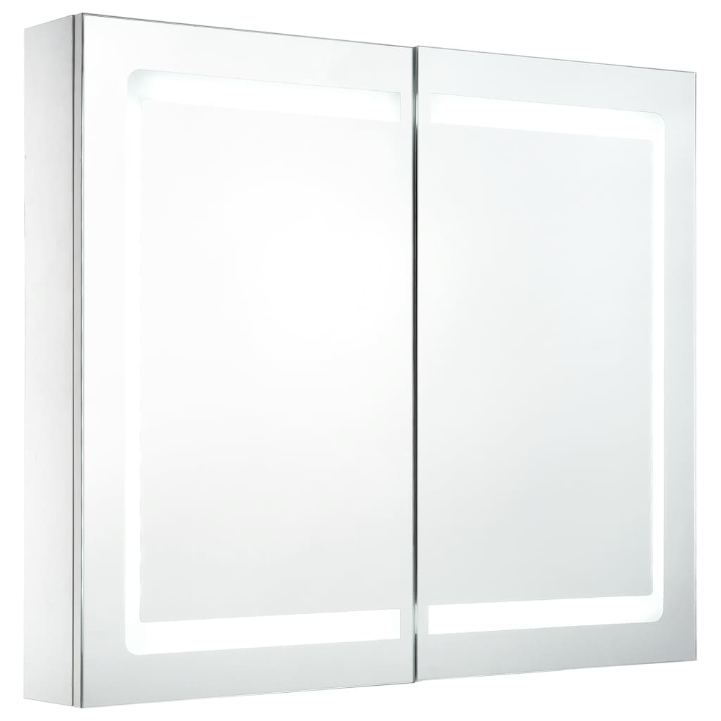 Tükrös fürdőszobaszekrény LED világítással 80 x 12,2 x 68 cm 