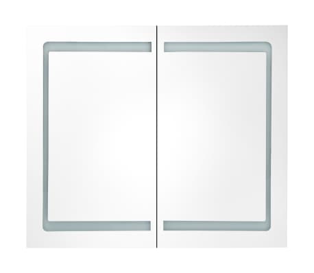vidaXL LED Spiegelschrank 80x12,2x68cm Badschrank Badspiegel
