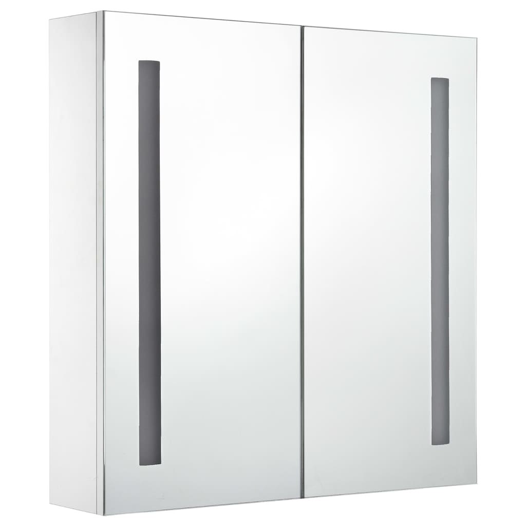 vidaXL tükrös fürdőszobaszekrény LED világítással 62 x 14 x 62 cm