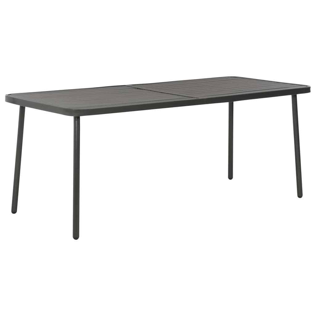 vidaXL Tr&auml;dg&aring;rdsbord m&ouml;rkgr&aring; 180x83x72 cm st&aring;l