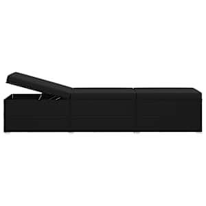 Zahradní ležáky s polštářem 3 pcs Černá Poly ratan - obrázek 9