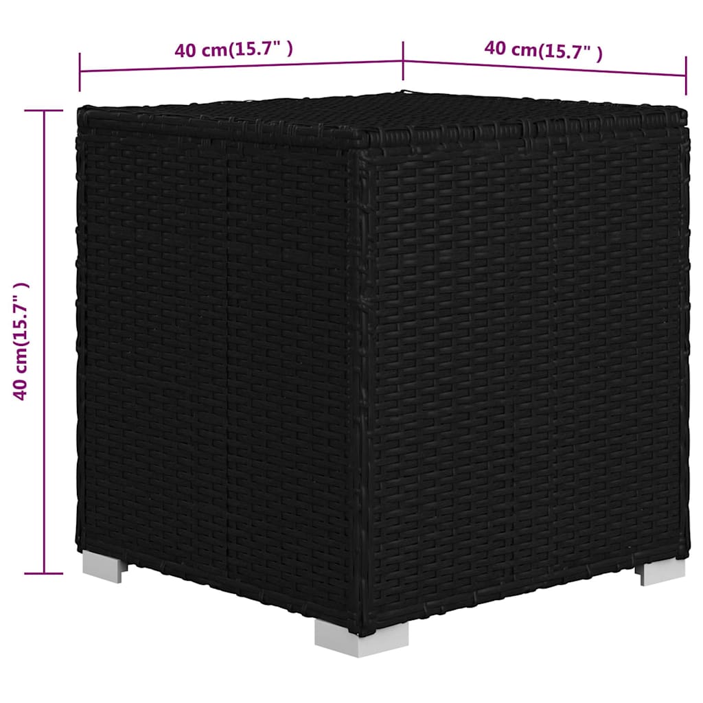 Vrtnarski ležalniki z blazino 3 pcs Črna Poly ratan