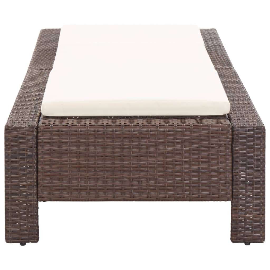 Patio Lounge Chair Outdoor Sunlounger Sunbed with Cushion Poly Rattan vidaXL - Picture 24 of 37
