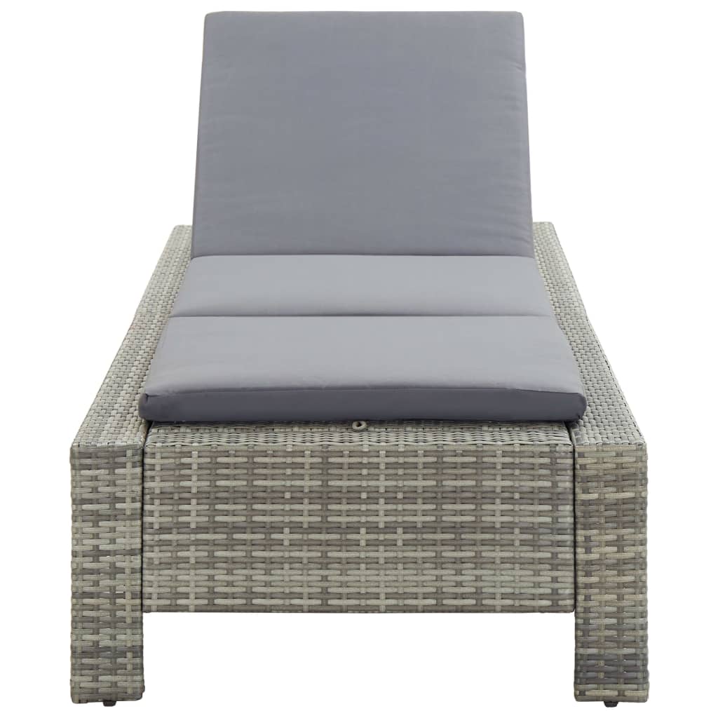 Patio Lounge Chair Outdoor Sunlounger Sunbed with Cushion Poly Rattan vidaXL - Picture 33 of 37