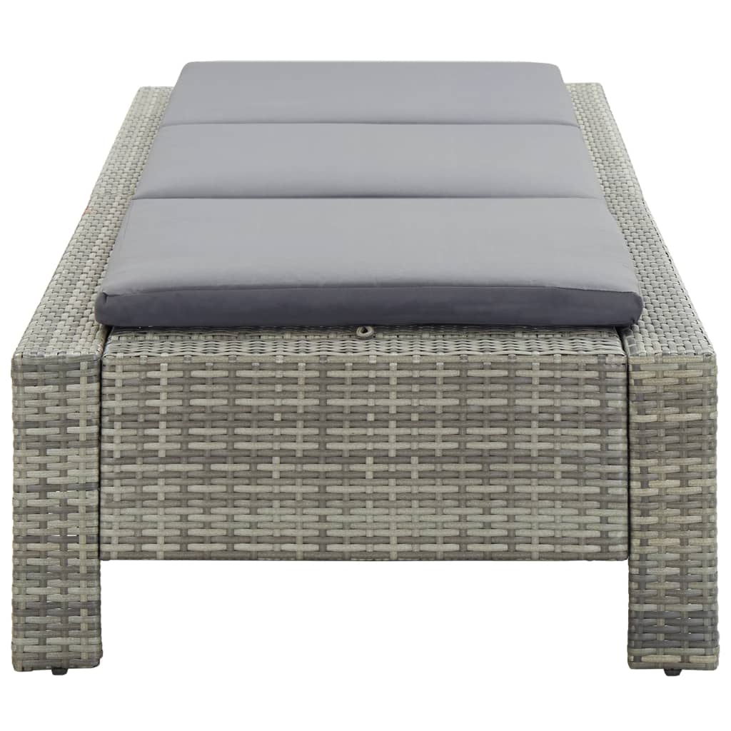 Patio Lounge Chair Outdoor Sunlounger Sunbed with Cushion Poly Rattan vidaXL - Picture 34 of 37