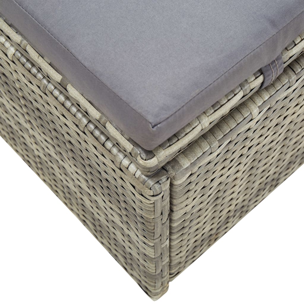 Patio Lounge Chair Outdoor Sunlounger Sunbed with Cushion Poly Rattan vidaXL - Picture 36 of 37