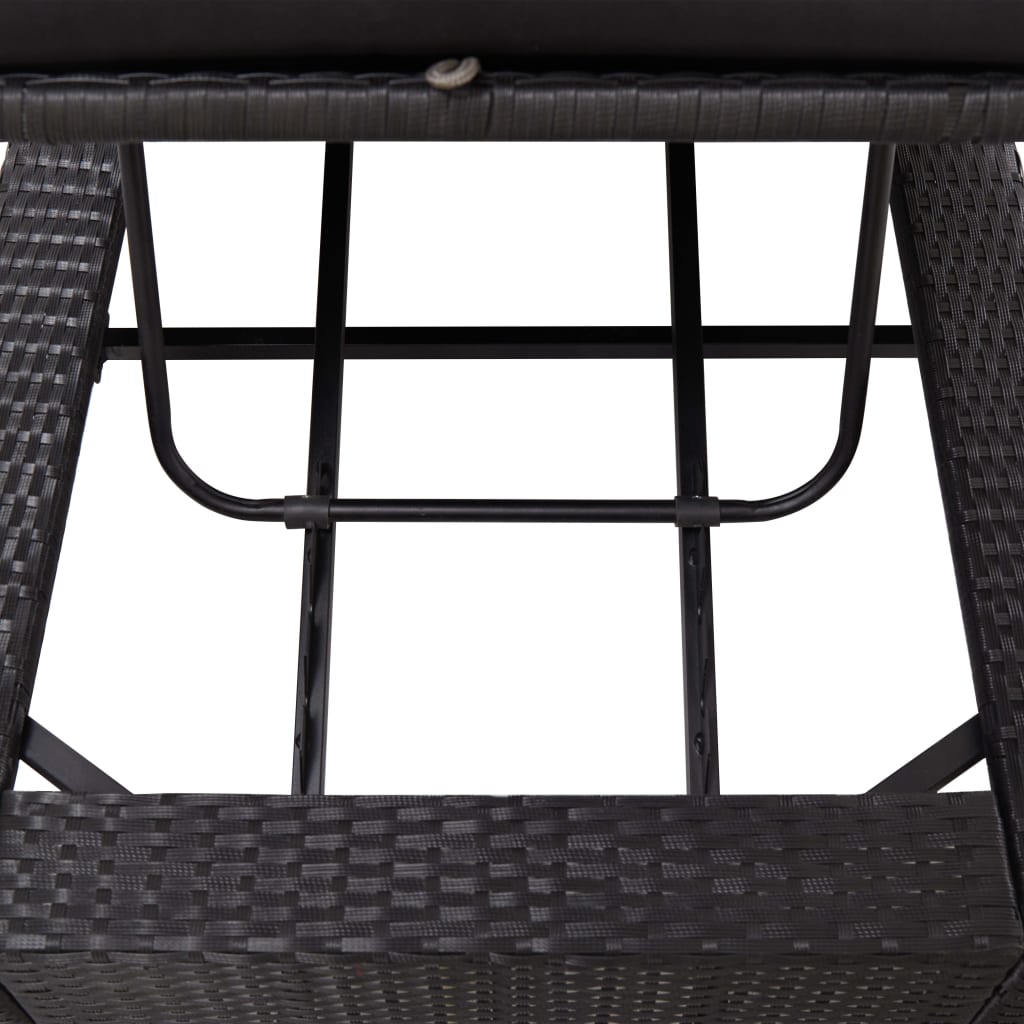 Patio Lounge Chair Outdoor Sunlounger Sunbed with Cushion Poly Rattan vidaXL - Picture 12 of 37