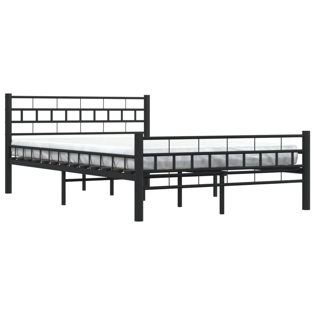 

vidaXL Bedframe staal zwart 140x200 cm