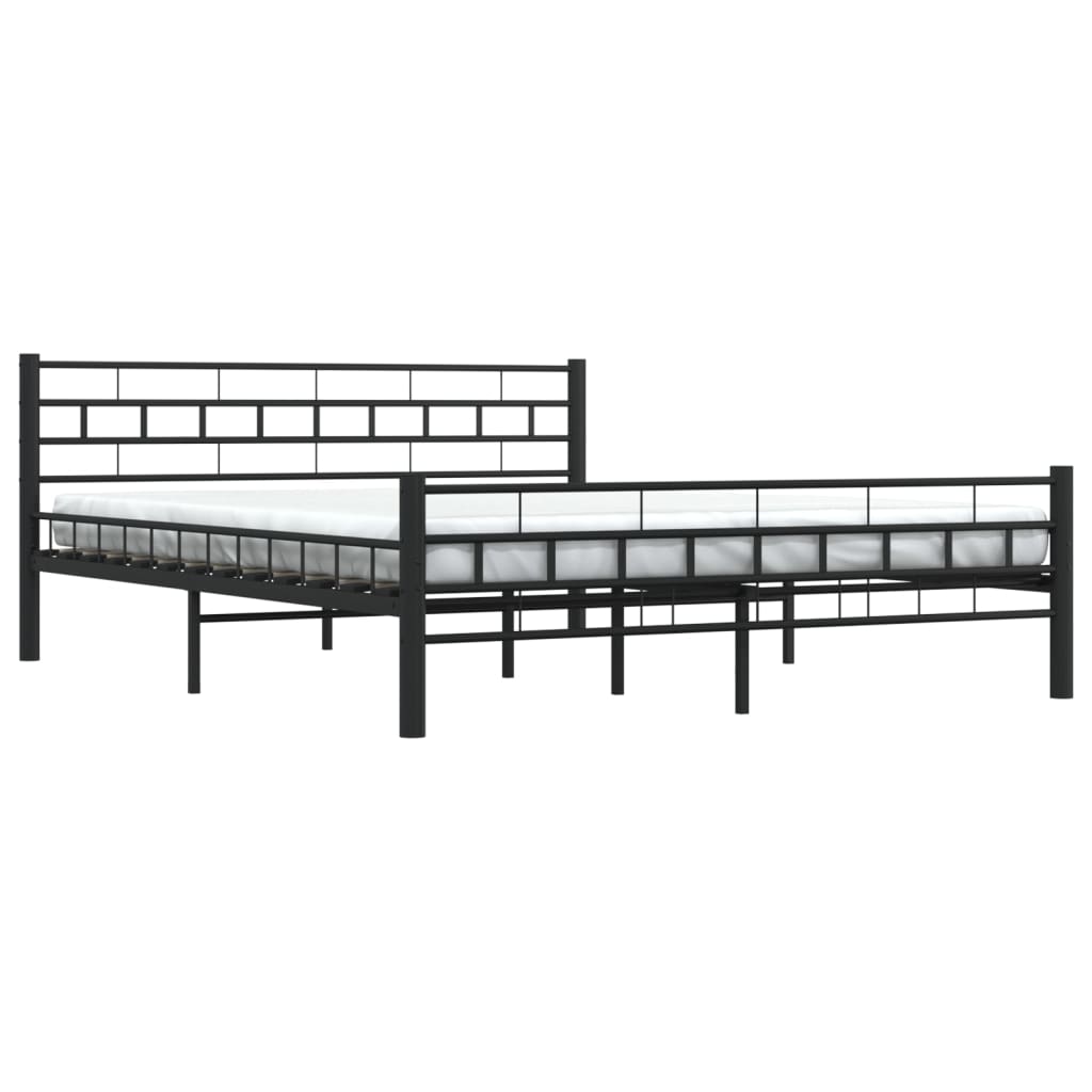 Thumbnail - vidaXL Bettgestell Schwarz Stahl 160×200 cm