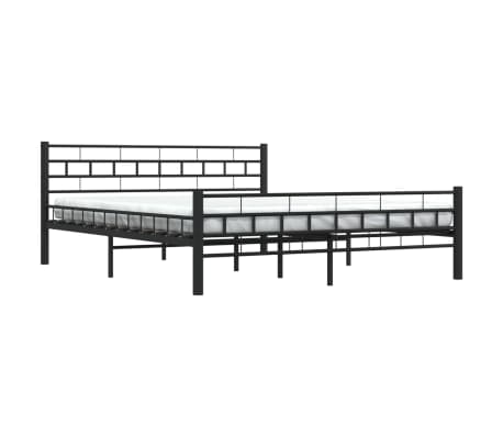 vidaXL Cadre de lit sans matelas et t&ecirc;te de lit noir 160x200 cm acier