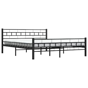 vidaXL Cadre de lit sans matelas et t&ecirc;te de lit noir 160x200 cm acier