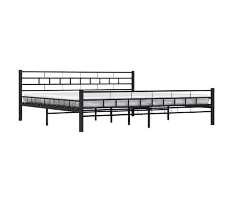 vidaXL Sengeramme svart st&aring;l 200x200 cm
