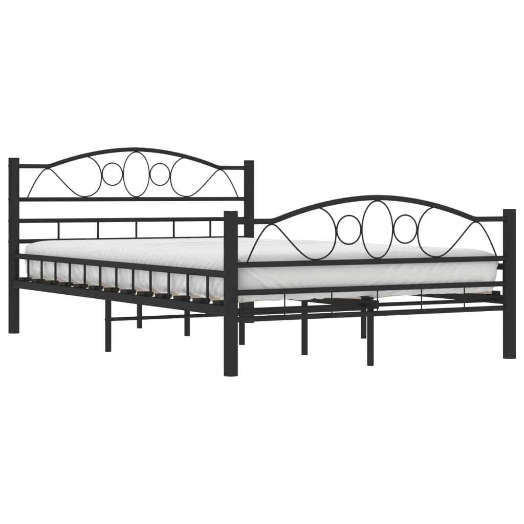vidaXL Bedframe staal zwart 120x200 cm afbeelding
