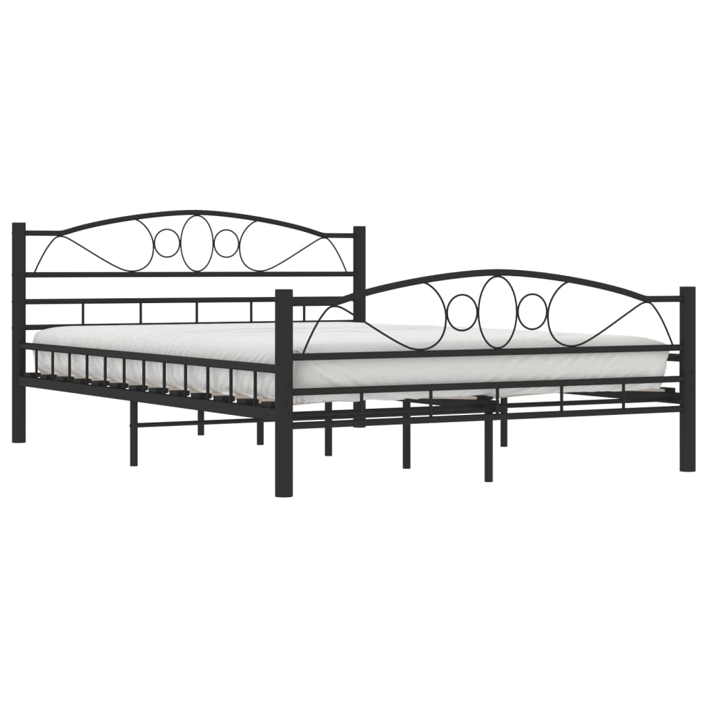 

vidaXL Bedframe staal zwart 140x200 cm