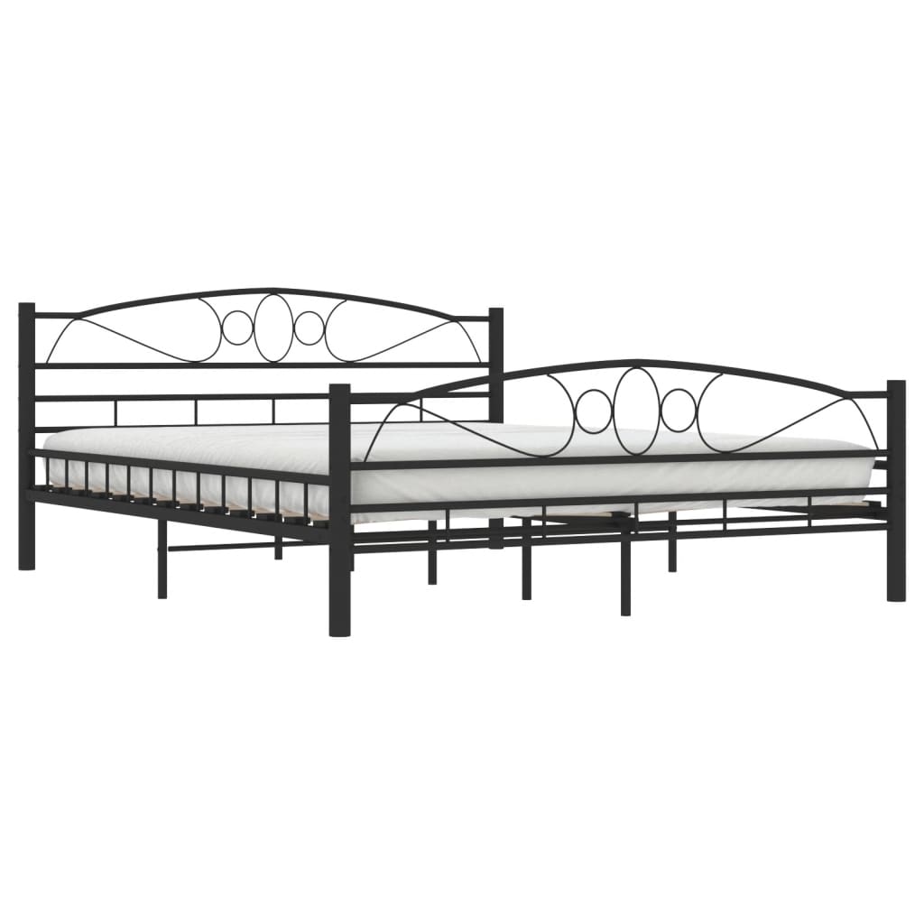 

vidaXL Bedframe staal zwart 160x200 cm