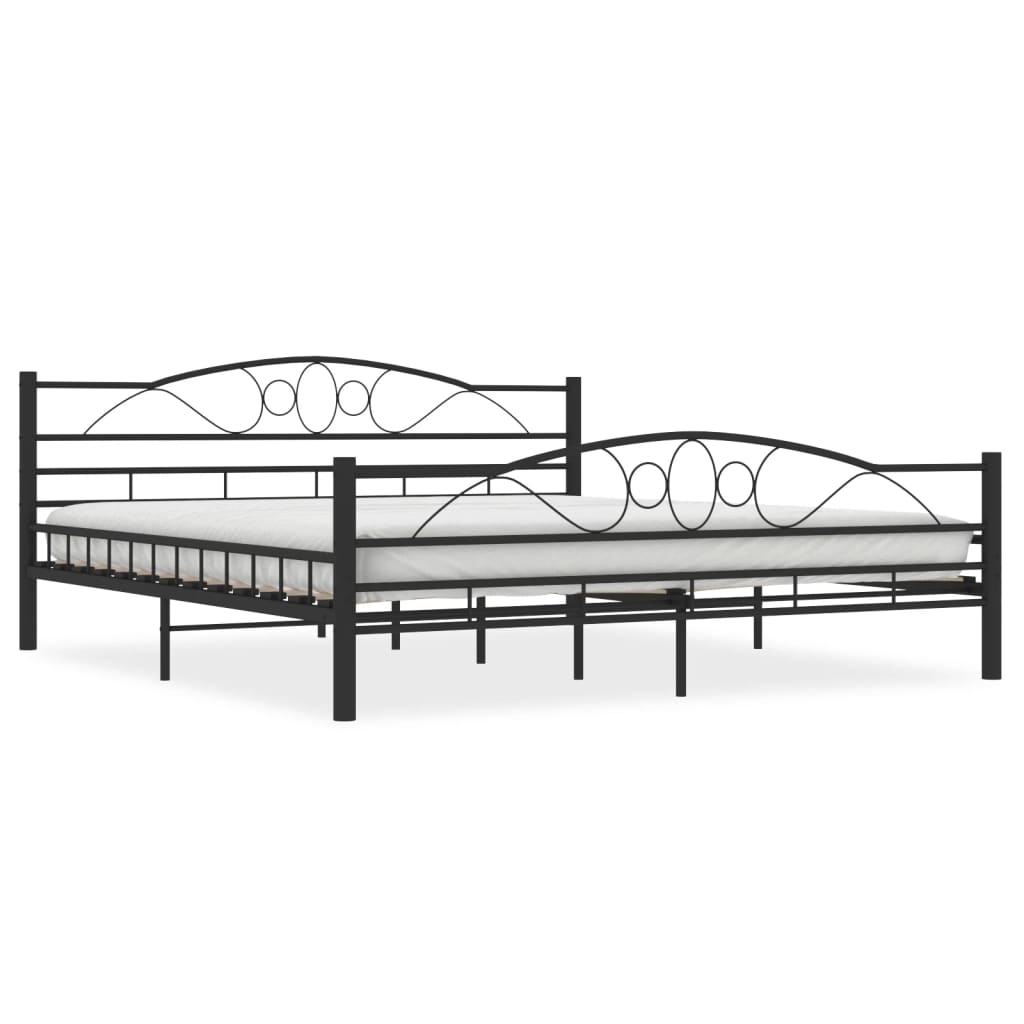 vidaXL Bedframe staal zwart 180x200 cm