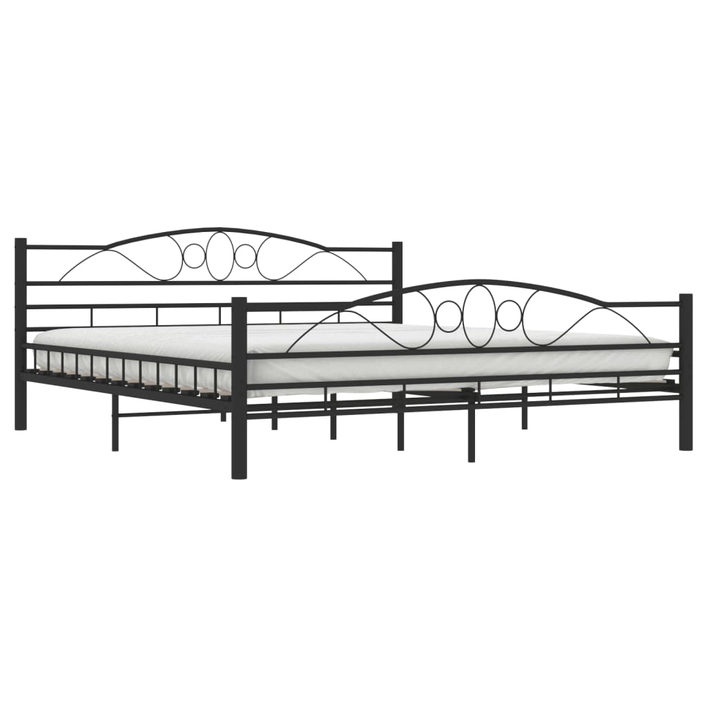 

vidaXL Bedframe staal zwart 180x200 cm