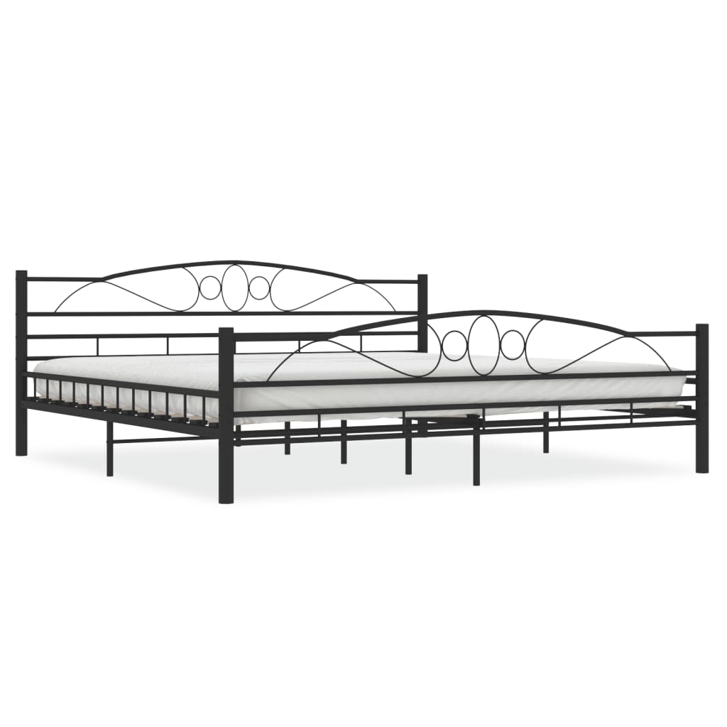 vidaXL Bedframe staal zwart 200x200 cm