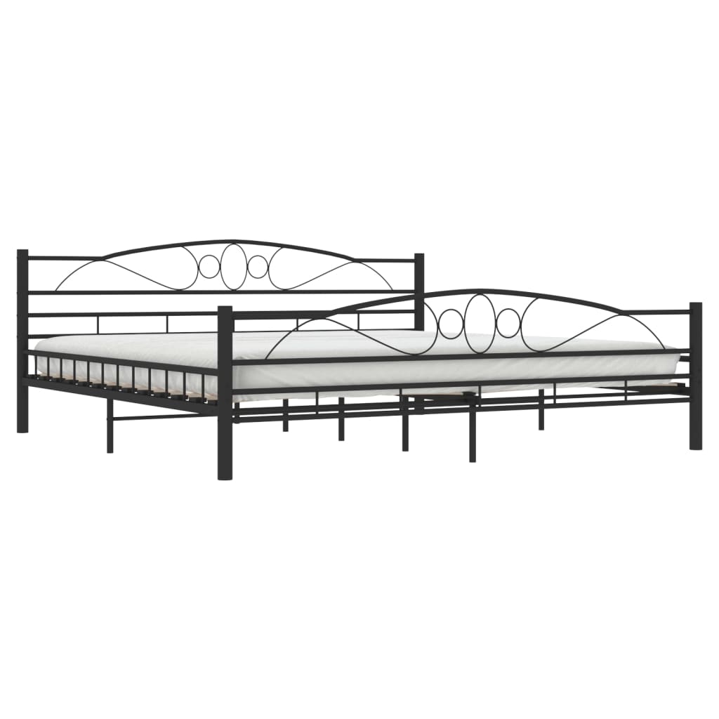 

vidaXL Bedframe staal zwart 200x200 cm