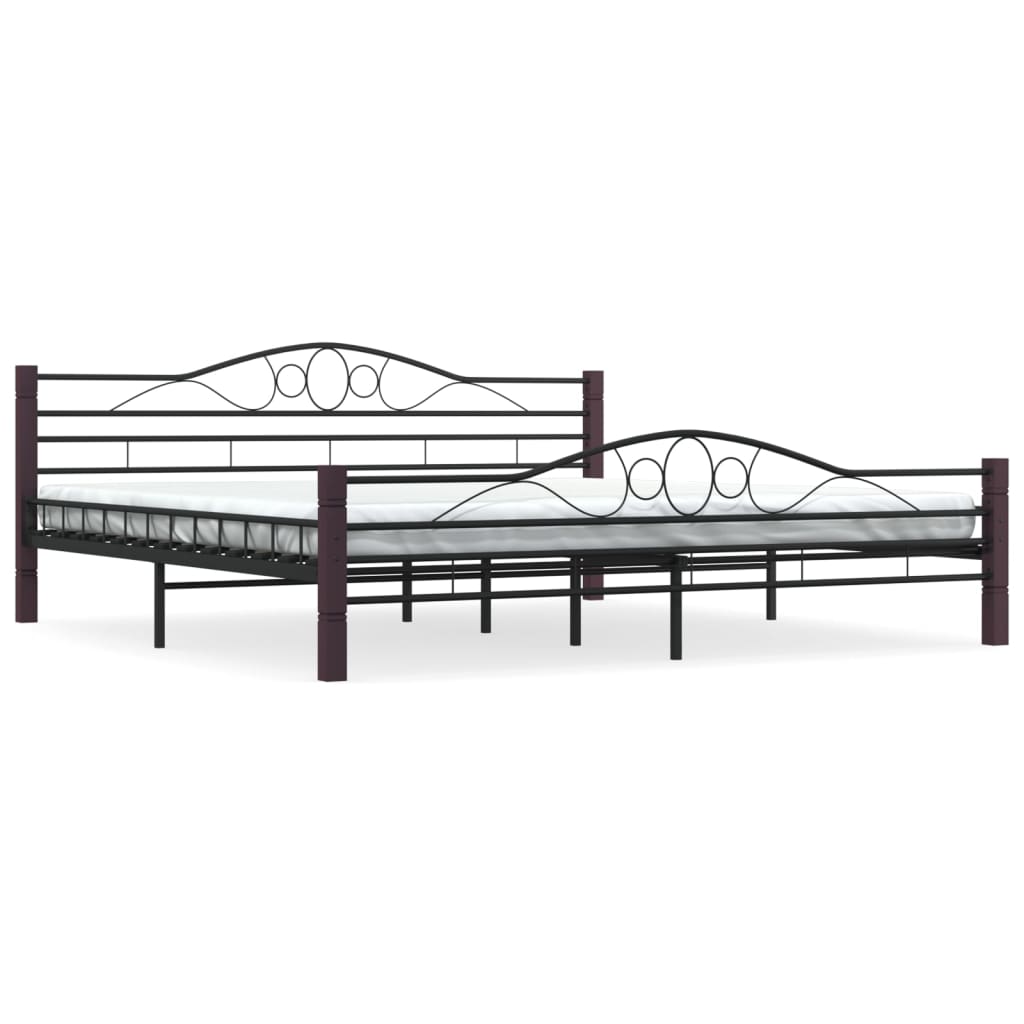 vidaXL Cadru de pat, negru, 180 x 200 cm, metal vidaXL