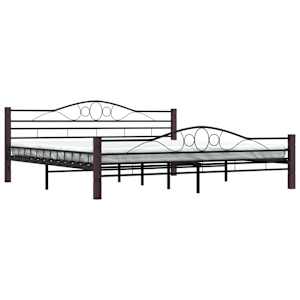 vidaXL Bed Frame Black Metal Double Extra Long Bed Frame Rectangular