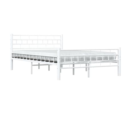 vidaXL Bed Frame White Metal frame 47.2x78.7 in Bed Frame Rectangular