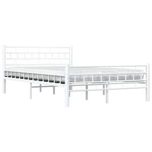 vidaXL Bed Frame White Metal frame 47.2x78.7 in Bed Frame Rectangular