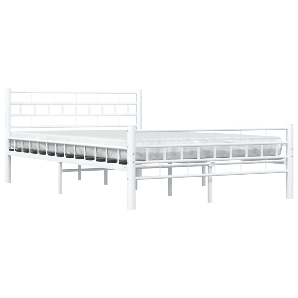 vidaXL Bedframe metaal wit 140x200 cm afbeelding