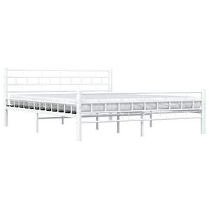 vidaXL Sengeramme hvit metall 160x200 cm