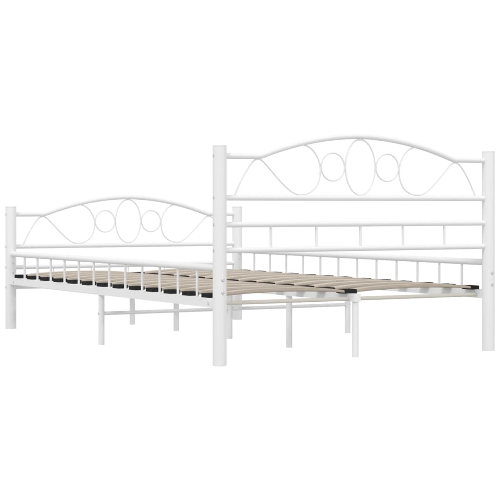 Cadru de pat, alb, 120 x 200 cm, metal