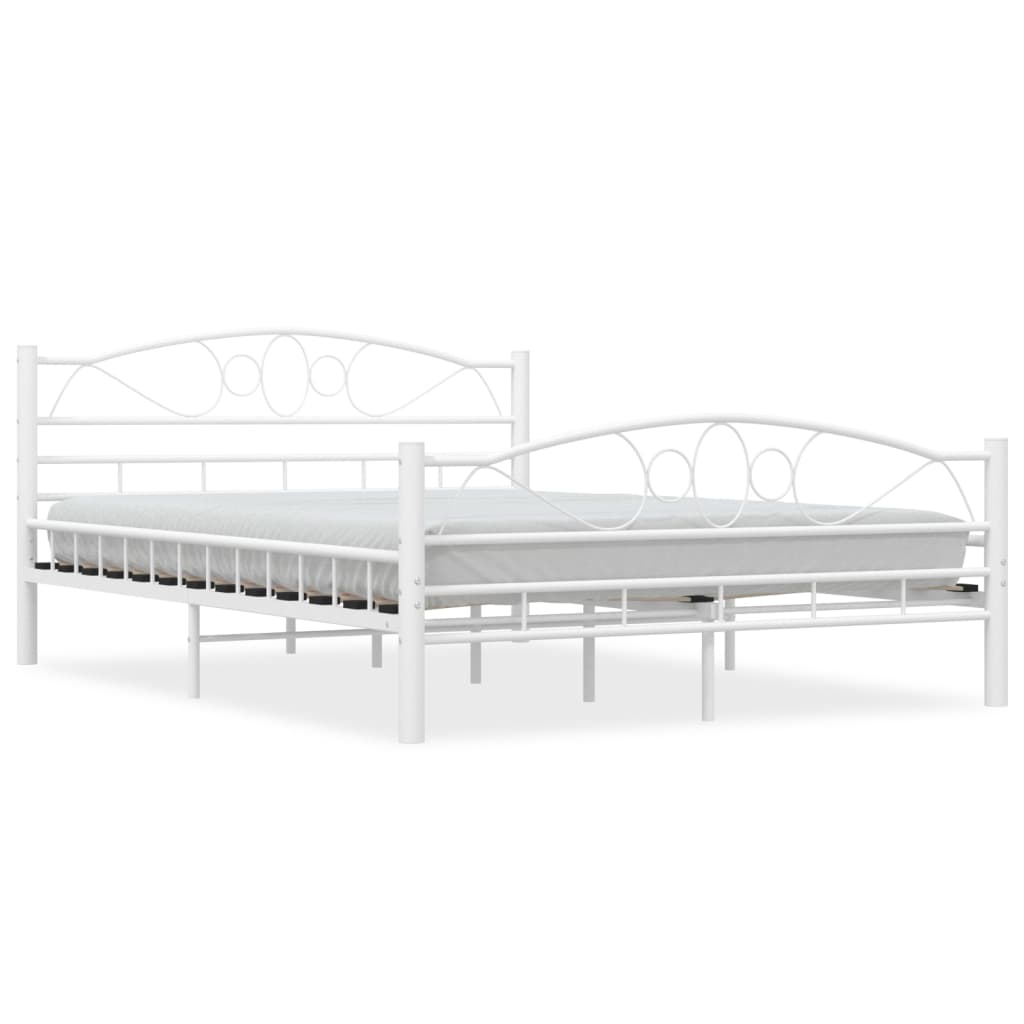 Rám postele bílý kovový 140 x 200 cm