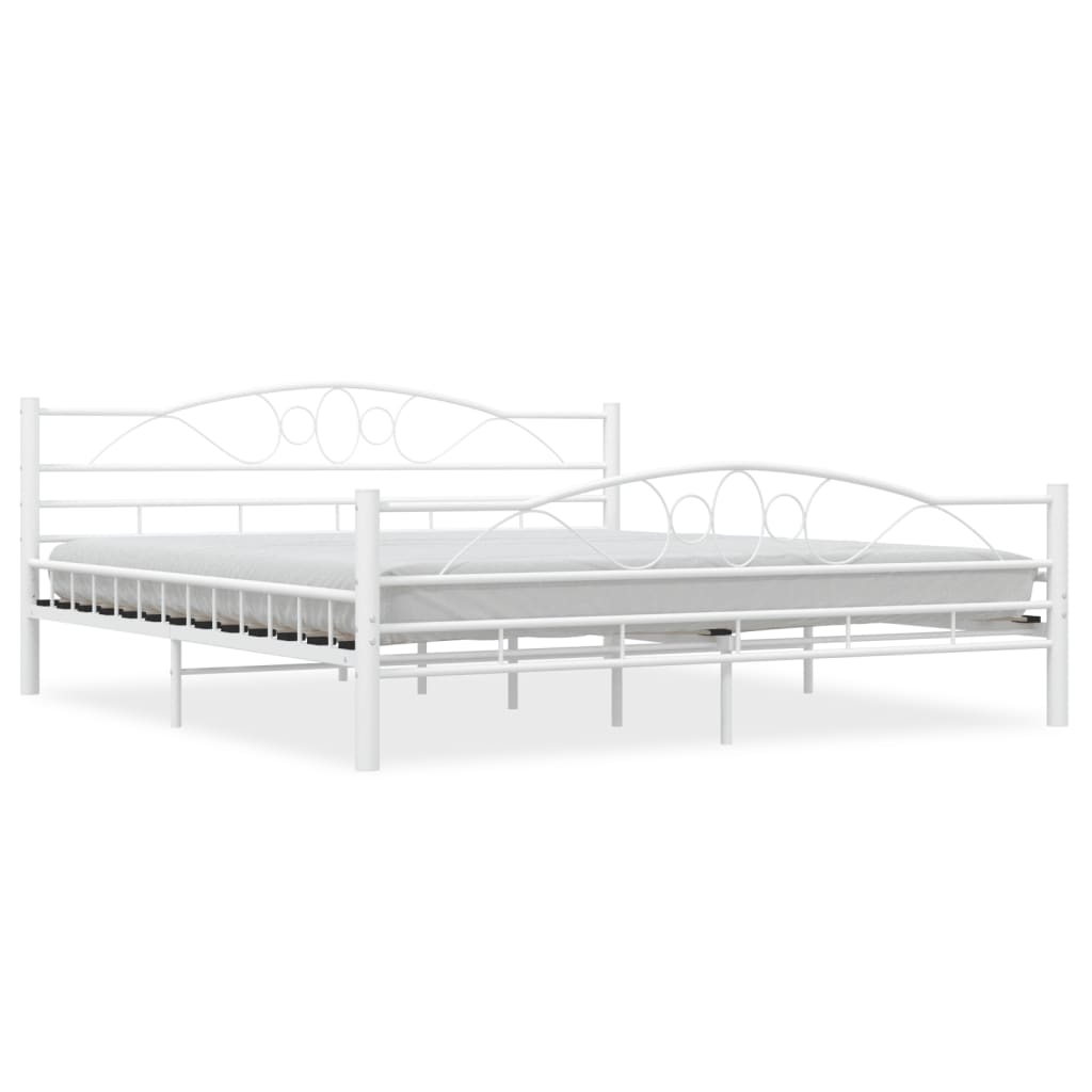 vidaXL Bedframe metaal wit 180x200 cm