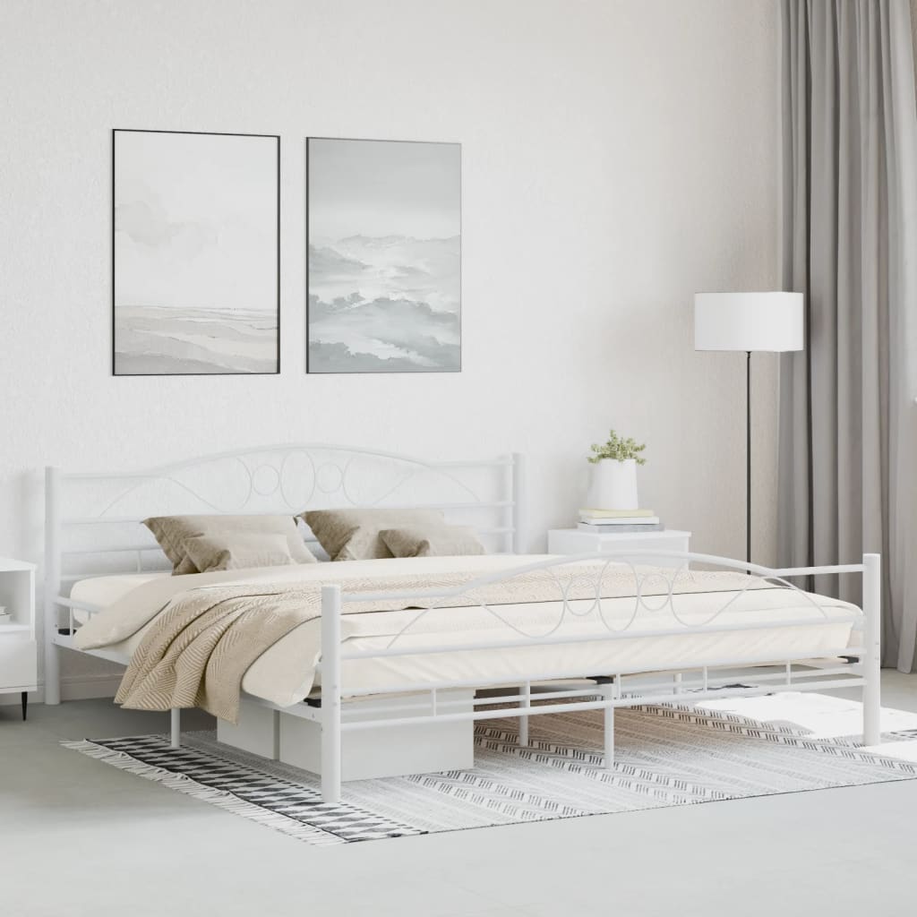 Rám postele bílý kovový 180 x 200 cm