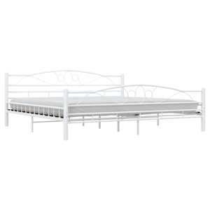 vidaXL Sengeramme hvit metall 200x200 cm