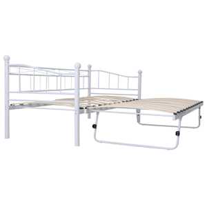 vidaXL Bedframe staal wit 180x200/90x200 cm