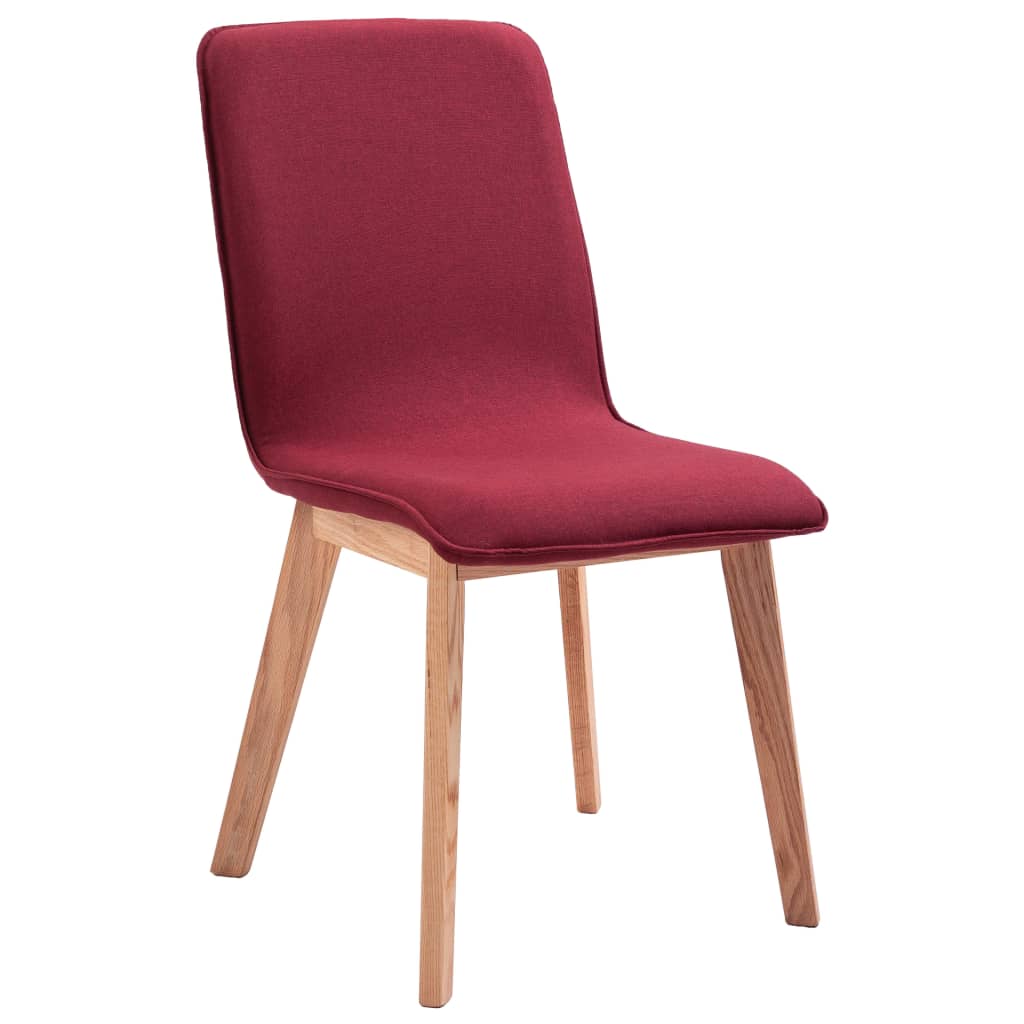 

vidaXL Eetkamerstoelen 6 st stof en massief eikenhout rood