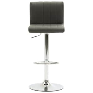 vidaXL Baro taburetė, pilkos spalvos, dirbtinė oda