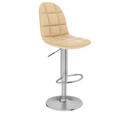 vidaXL Barhocker 2 Stk. Creme Kunstleder