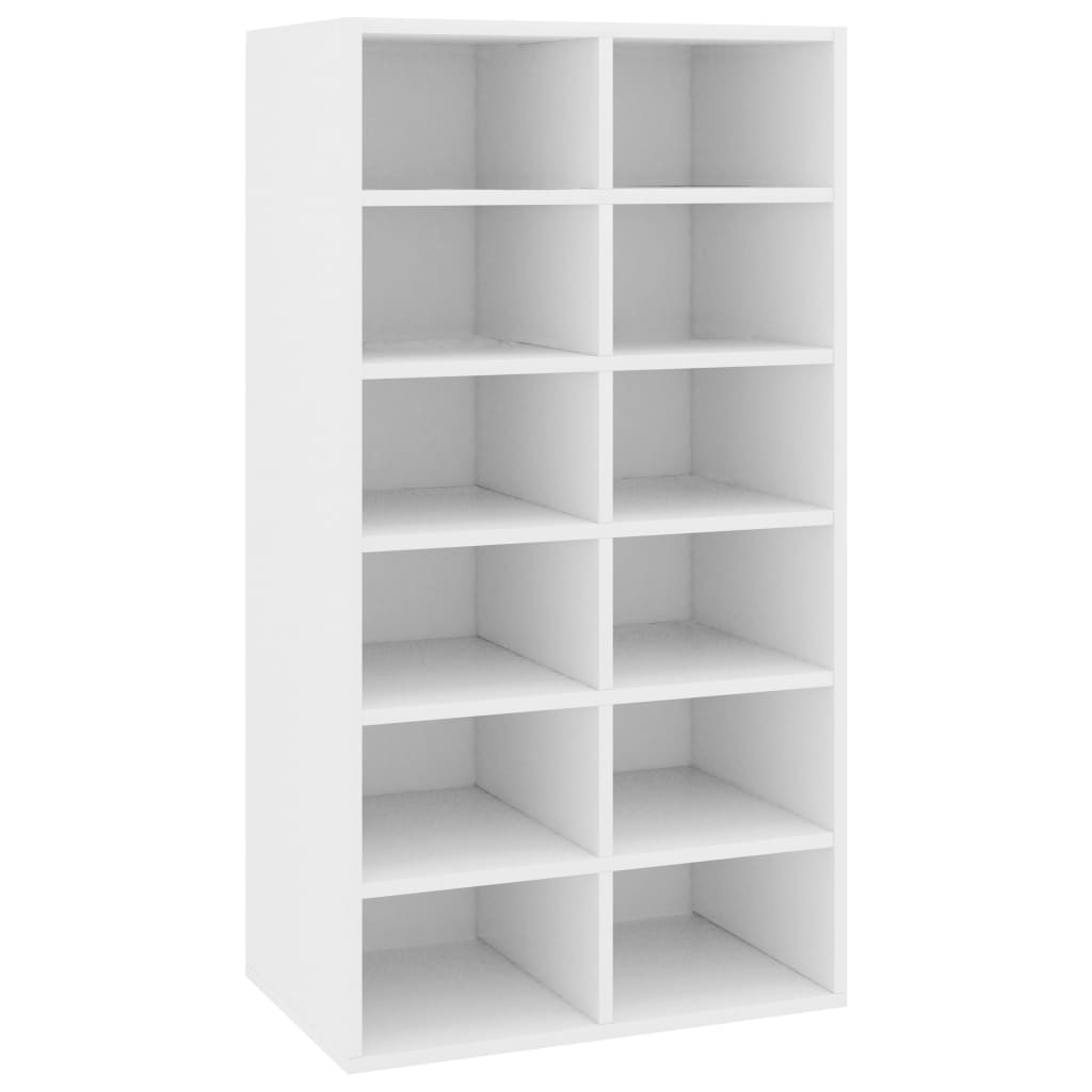 

vidaXL Shoe Rack White 21.3"x13.4"x39.6" Engineered Wood