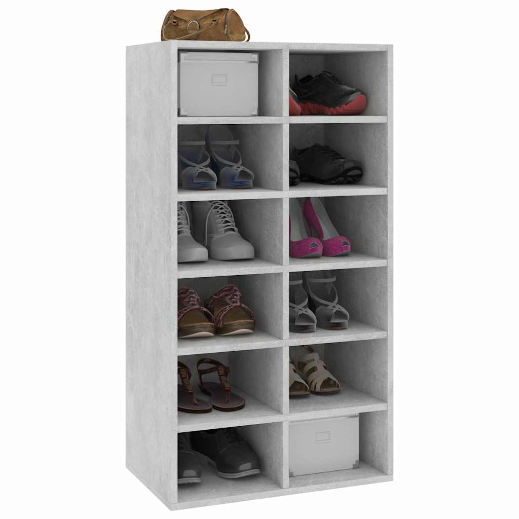 

vidaXL Schoenenrek 54x34x100,5 cm bewerkt hout betongrijs