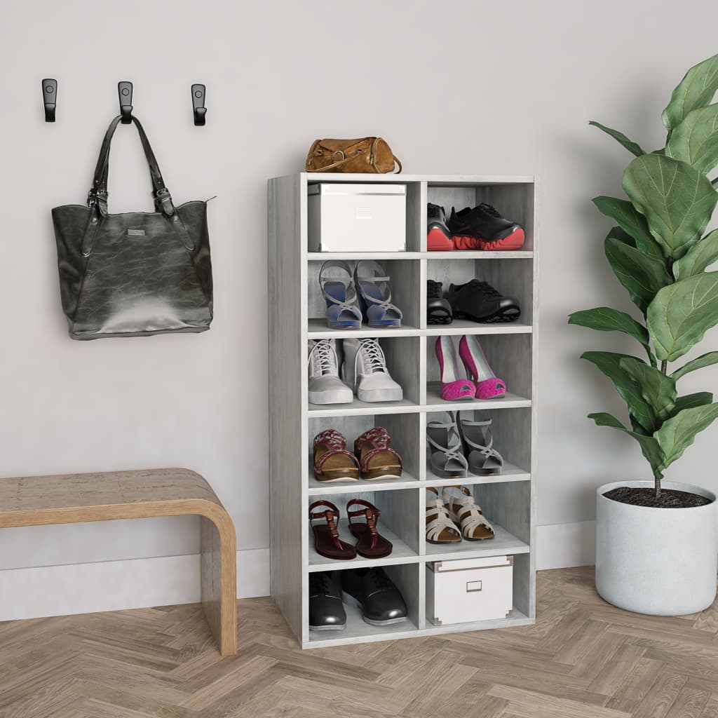 vidaXL P�ka na buty, betonowa szaro��, 54x34x100,5 cm