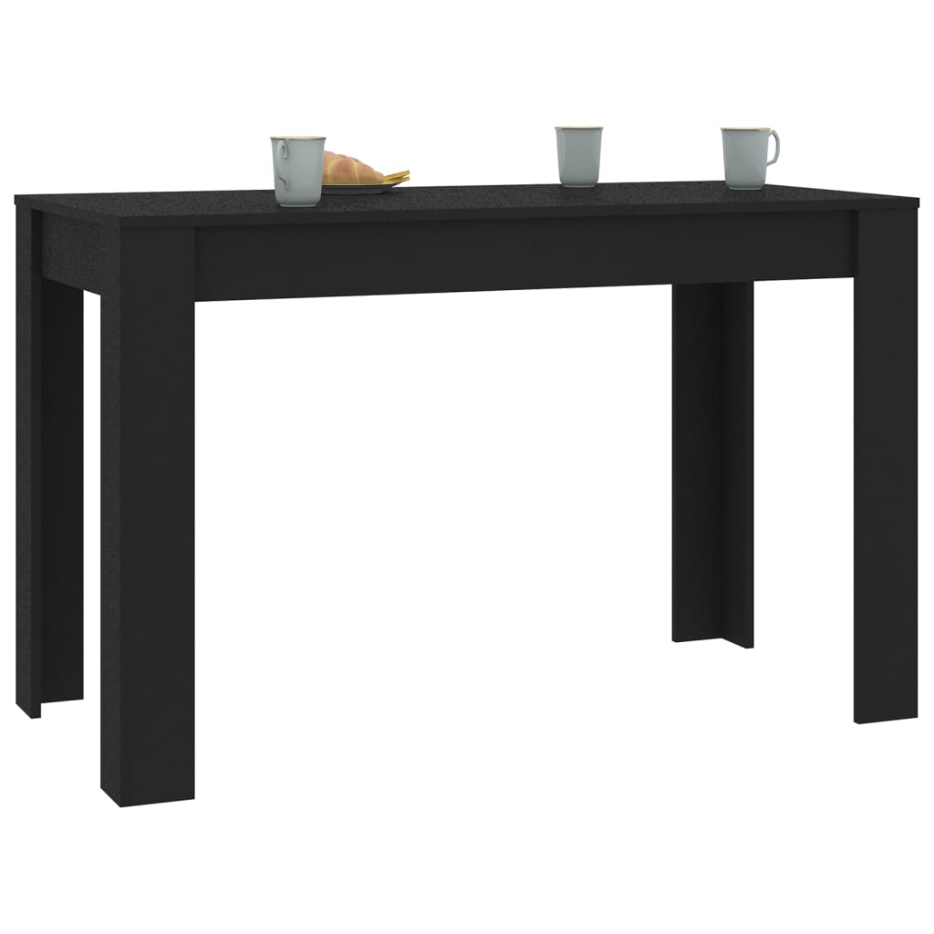 

vidaXL Eettafel 120x60x76 cm spaanplaat zwart