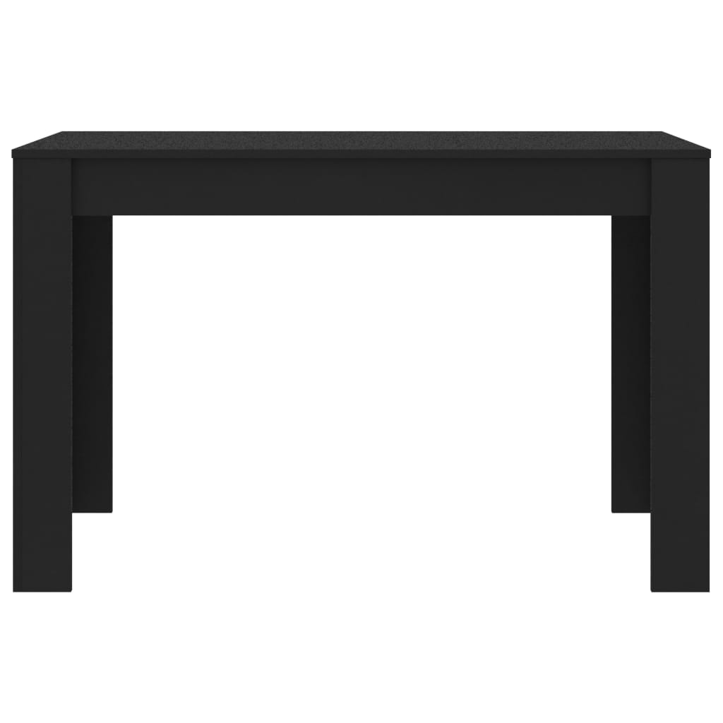 Fekete forgácslap étkezőasztal 120 x 60 x 76 cm 