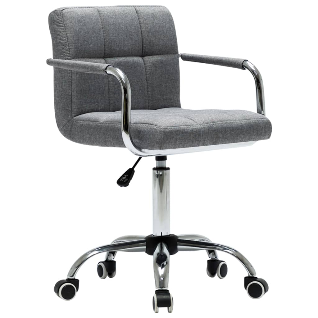 

vidaXL Eetkamerstoelen draaibaar 4 st stof lichtgrijs