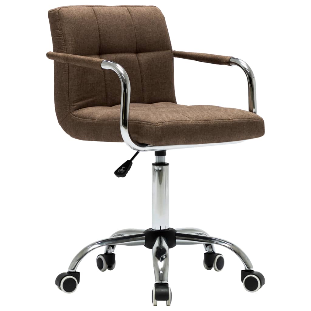 

vidaXL Eetkamerstoelen draaibaar 4 st stof bruin